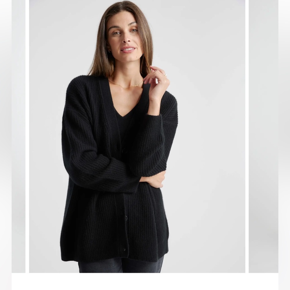 Quince Mongolian 2.0 Cashmere Oversized Boyfriend Cardigan Sweater, NWT, L - Picture 7 of 7